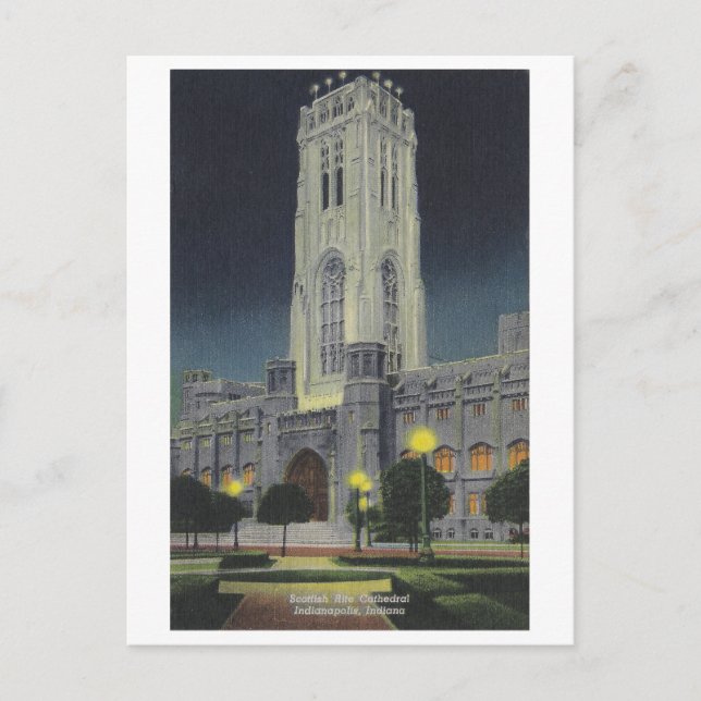 Vintage Scottish Rite Cathedral, Indianapolis Postcard (Front)