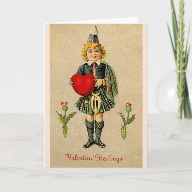 Vintage Scottish Valentine Greeting Card (Front)