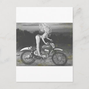 VINTAGE SCRAMBLER AND HOT MODEL. POSTCARD