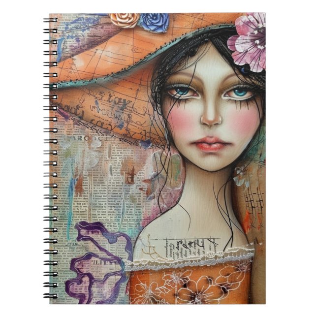 Vintage Scrapbook Collage Face (10) Notebook (Front)