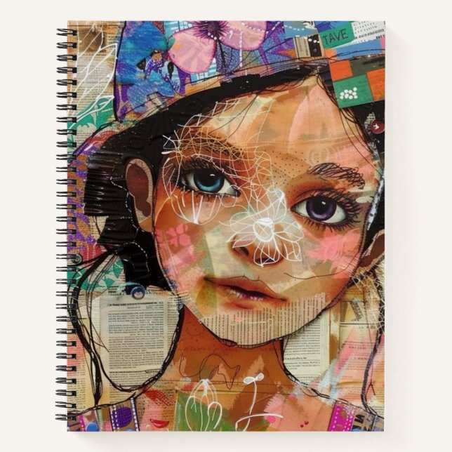 Vintage Scrapbook Collage Face (1) Notebook (Front)