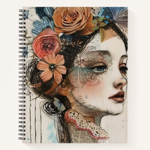 Vintage Scrapbook Collage Face (2) Notebook