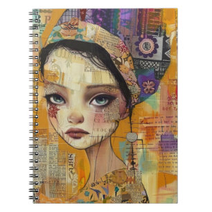Vintage Scrapbook Collage Face (4) Notebook