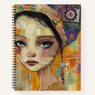 Vintage Scrapbook Collage Face (4) Notebook