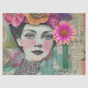 Vintage Scrapbook Collage Face (5) Tissue Paper