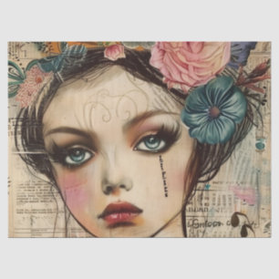Vintage Scrapbook Collage Face (9) Tissue Paper