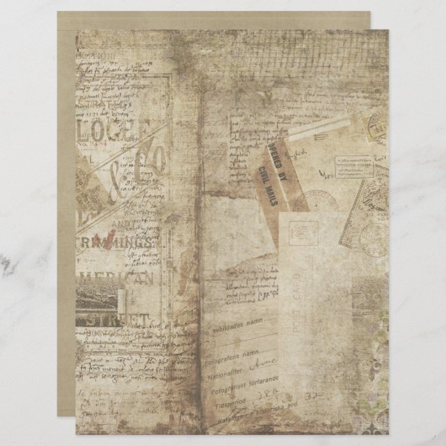 Vintage Scrapbook Paper Craft Paper for Journallin (Front/Back)