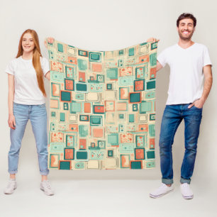 Vintage Scrapbook Pattern Fleece Blanket