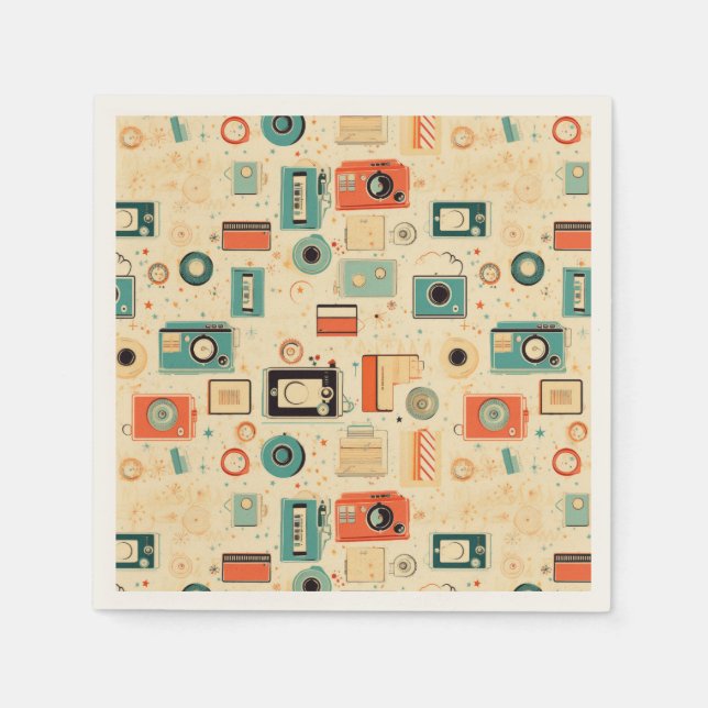Vintage Scrapbook Pattern Napkin (Front)