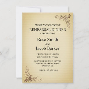 Vintage Scrapbook Style Wedding Rehearsal Dinner Invitation