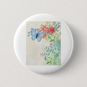 Vintage Scrapbook Watercolor Background Page 6 Cm Round Badge