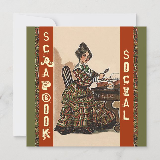 Vintage Scrapbooking Invitation Party Social craft (Front)