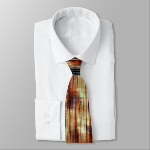 Vintage scratched brown or coral stains over beige tie