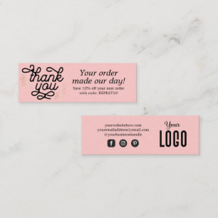 Vintage Script Custom Order Thank You Card