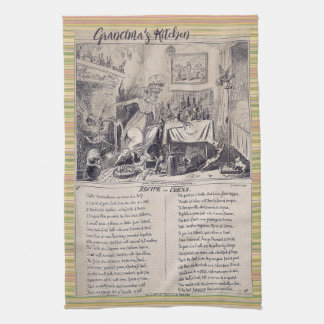 Vintage Script Family Recipe Name Kitchen Towel 