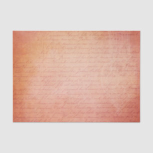 Vintage Script Handwriting Dark Peach Background   Tissue Paper