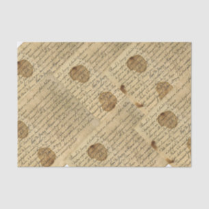 Vintage Script Handwriting Decoupage Collage Tissue Paper