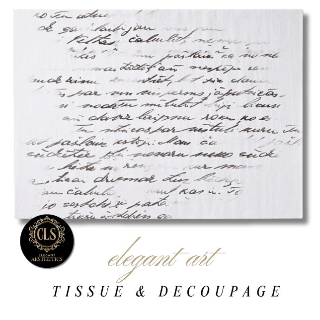 Vintage Script Letter Decoupage  Tissue Paper (Tissue Paper - Vintage Script Letter Decoupage)