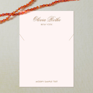 Vintage Script Light Pink Necklace Display