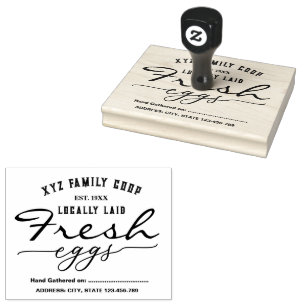 Vintage script Personalised egg carton stamp