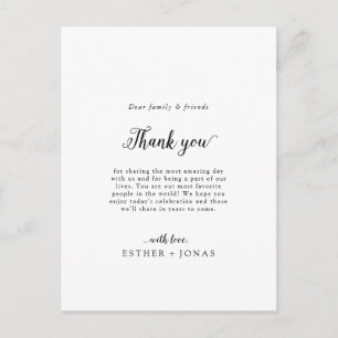 Vintage Script Thank You Reception Card
