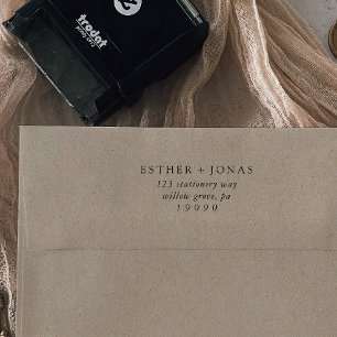 Vintage Script Wedding Return Address Self-inking Stamp