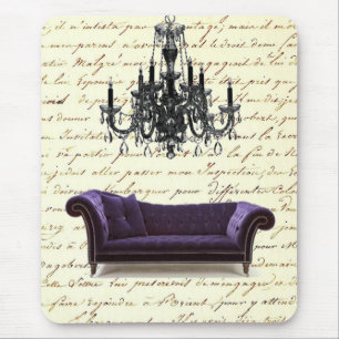 vintage scripts paris chandelier wedding mouse pad