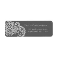 Vintage scroll design rerun address label-white