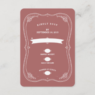 Vintage Scroll   Marsala Wedding RSVP Response