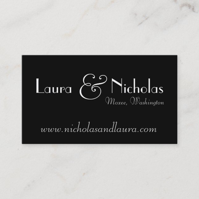 Vintage Scroll Monogram Black & White Website Card (Front)