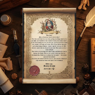 Vintage Scroll Santa Letter Template 