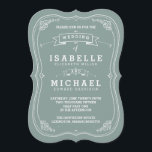 Vintage Scroll Wedding Invitation | Green<br><div class="desc">A lovely vintage-themed succulent green wedding invitation that incorporates charming typography and scrolling frames and banners to highlight your wedding celebration. Perfect for any summer wedding, it's especially suited to a succulent floral theme; the white text on the grey-green background makes a modern, yet vintage statement. Lovely curving text adds...</div>