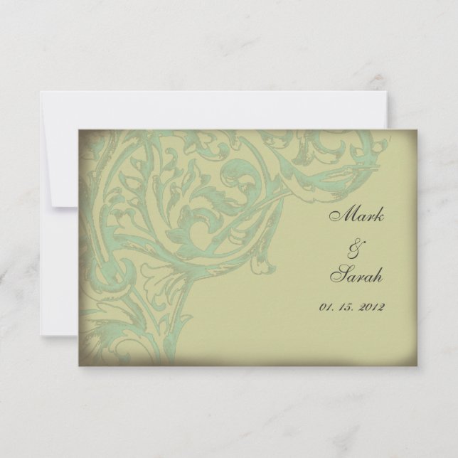 Vintage Scrolling Acanthus II RSVP Card (Front)