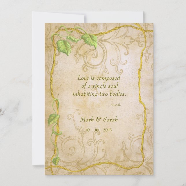 Vintage Scrolls & Entwining Vine Wedding Invitatio Invitation (Front)