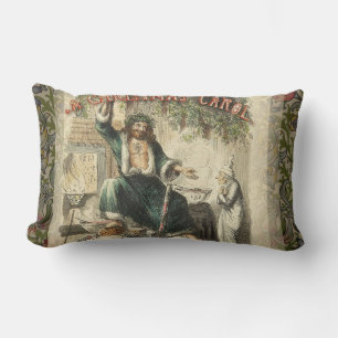 Vintage Scrooge Ghost of Christmas Present Lumbar Cushion