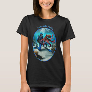 Vintage SCUBA Diver Dancing with a Big Octopus URM T-Shirt