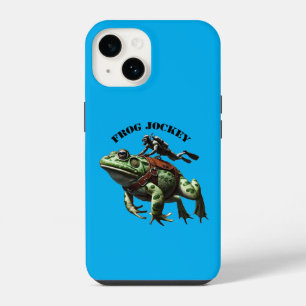 Vintage SCUBA Diving Diver Riding a Large Frog URM iPhone 14 Case