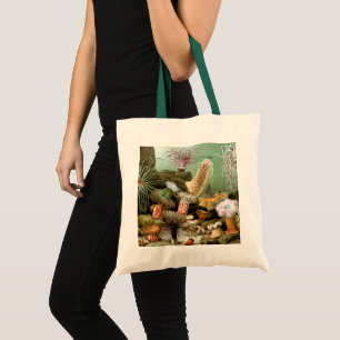 Vintage Sea Anemones, Marine Life Ocean Animals Tote Bag