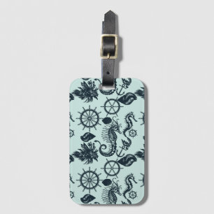 Vintage Sea Animal Pattern Luggage Tag