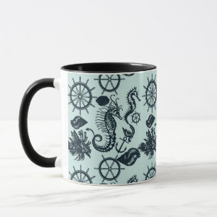 Vintage Sea Animal Pattern Mug