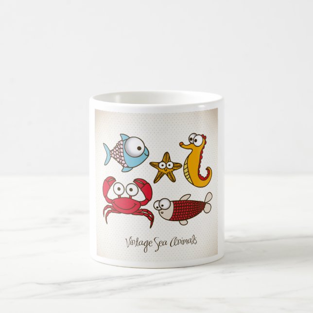 Vintage Sea Animals Mug (Center)
