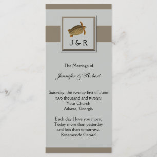 Vintage Sea Animals Wedding Program Programme