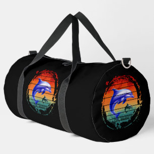 Vintage Sea Creature Dolphins Duffle Bag