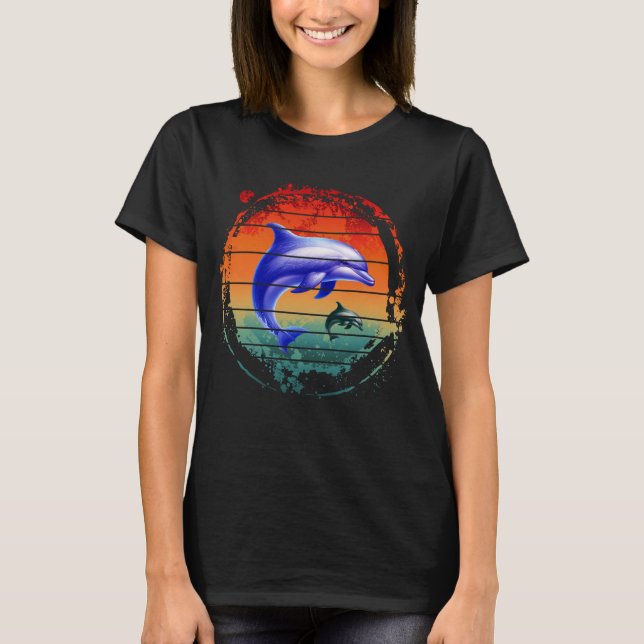 Vintage Sea Creature Dolphins T-Shirt (Front)