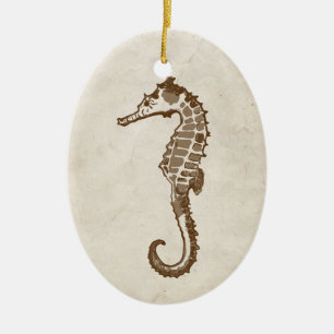 Vintage Sea Horse Ceramic Tree Decoration