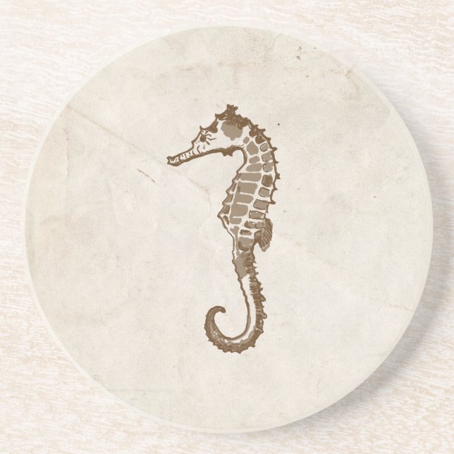 Vintage Sea Horse Coaster (Front)