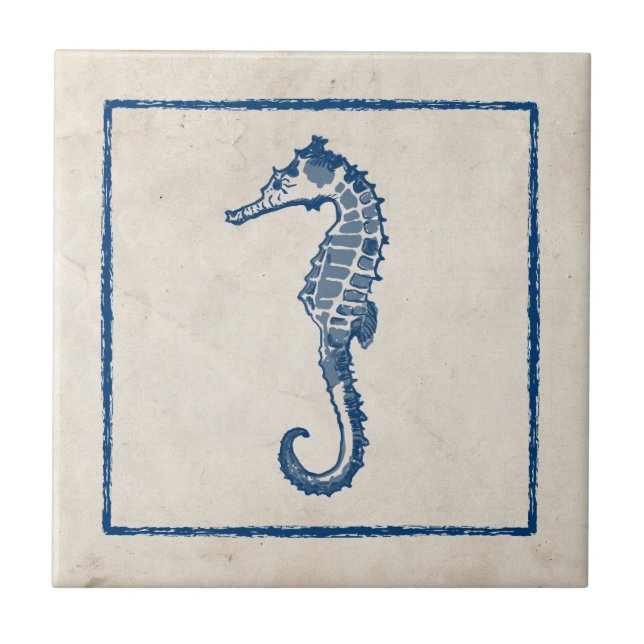 Vintage Sea Horse Tile (Front)