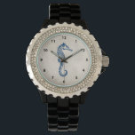 Vintage Sea Horse Watch<br><div class="desc">This beautiful seaside beach themed design features an old vintage paper texture look with the image of a brown seahorse on it. Great for anyone looking for a classic vintage look with a beach theme for their Spring or Summer tropical wedding in Florida. Add a name or initial for a...</div>