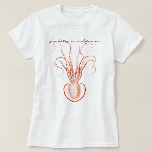 Vintage Sea Life Scientific Oceanography Octopus T-Shirt (Design Front)