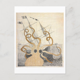 Vintage Sea Monster Octopus Postcard